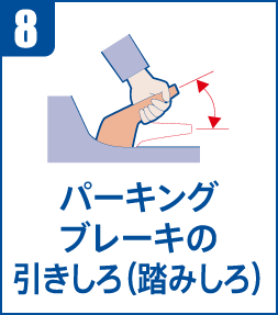 8．パーキングブレーキの引きしろ（踏みしろ）